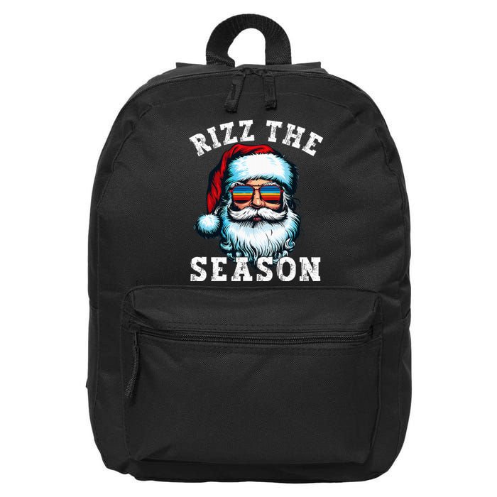 Rizz The Season Funny Christmas Rizzmas Santa Claus Rizzler 16 in Basic Backpack