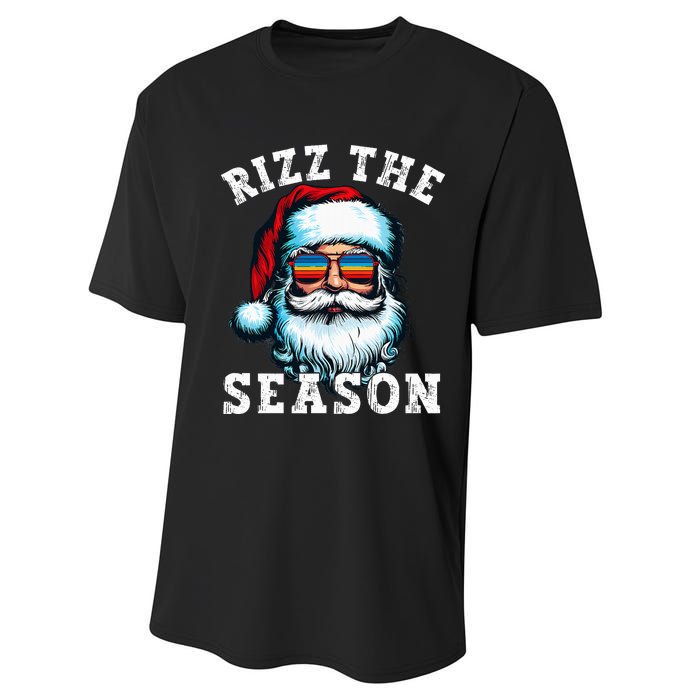 Rizz The Season Funny Christmas Rizzmas Santa Claus Rizzler Performance Sprint T-Shirt