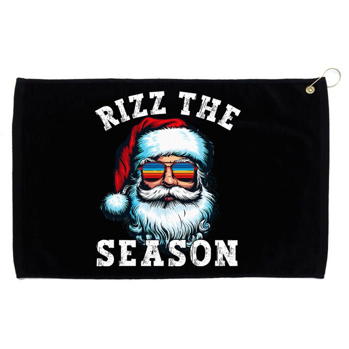 Rizz The Season Funny Christmas Rizzmas Santa Claus Rizzler Grommeted Golf Towel