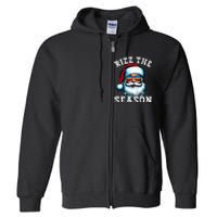 Rizz The Season Funny Christmas Rizzmas Santa Claus Rizzler Full Zip Hoodie