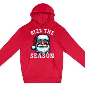 Rizz The Season Funny Christmas Rizzmas Santa Claus Rizzler Premium Pullover Hoodie