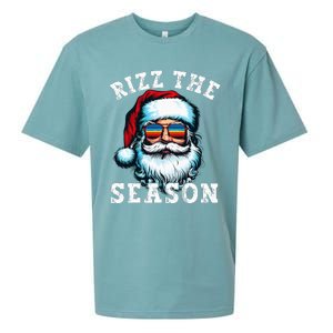 Rizz The Season Funny Christmas Rizzmas Santa Claus Rizzler Sueded Cloud Jersey T-Shirt