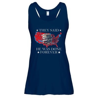 Retro They Said He Was Done Forever Funny Trump President Ladies Essential Flowy Tank