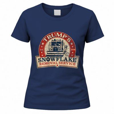 Retro TrumpS Snowflake Removal Service Funny Trump 2024 Women's T-Shirt