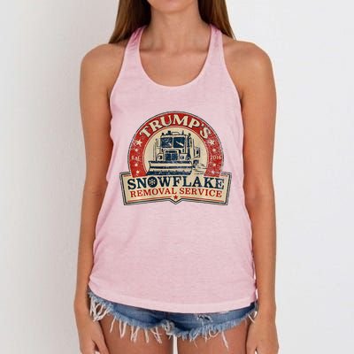 Retro TrumpS Snowflake Removal Service Funny Trump 2024 Women's Knotted Racerback Tank