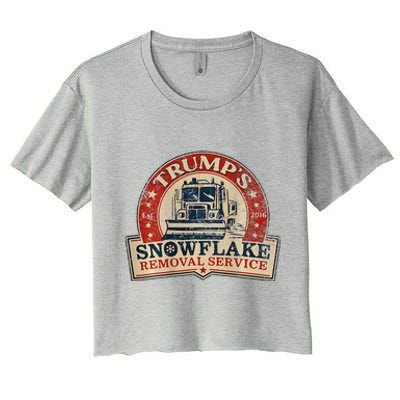 Retro TrumpS Snowflake Removal Service Funny Trump 2024 Women's Crop Top Tee