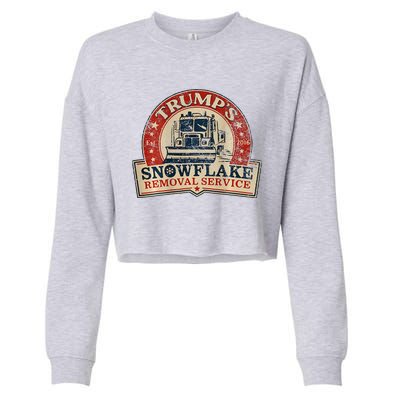 Retro TrumpS Snowflake Removal Service Funny Trump 2024 Cropped Pullover Crew