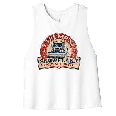 Retro TrumpS Snowflake Removal Service Funny Trump 2024 Women's Racerback Cropped Tank