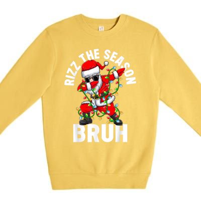 Rizz The Season Bruh Christmas Rizzmas Santa Claus Rizzler Premium Crewneck Sweatshirt