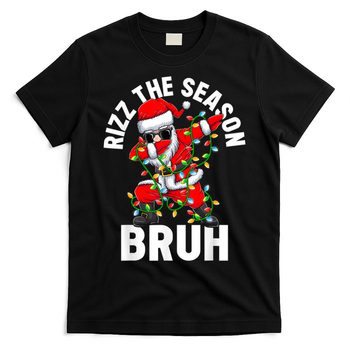 Rizz The Season Bruh Christmas Rizzmas Santa Claus Rizzler T-Shirt