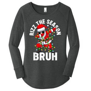 Rizz The Season Bruh Christmas Rizzmas Santa Claus Rizzler Women's Perfect Tri Tunic Long Sleeve Shirt