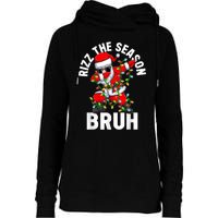 Rizz The Season Bruh Christmas Rizzmas Santa Claus Rizzler Womens Funnel Neck Pullover Hood