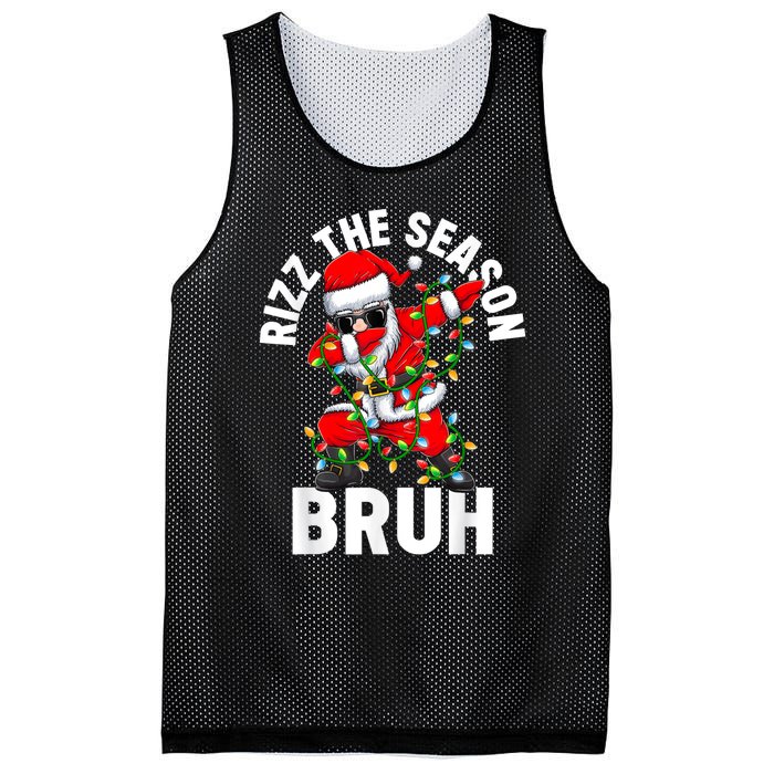 Rizz The Season Bruh Christmas Rizzmas Santa Claus Rizzler Mesh Reversible Basketball Jersey Tank