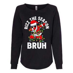 Rizz The Season Bruh Christmas Rizzmas Santa Claus Rizzler Womens California Wash Sweatshirt