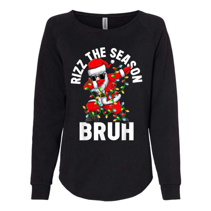 Rizz The Season Bruh Christmas Rizzmas Santa Claus Rizzler Womens California Wash Sweatshirt