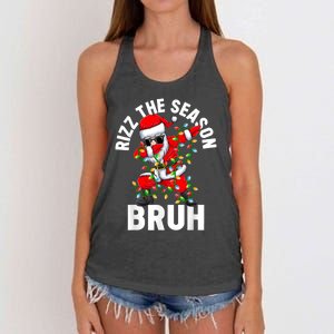 Rizz The Season Bruh Christmas Rizzmas Santa Claus Rizzler Women's Knotted Racerback Tank