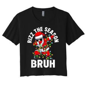 Rizz The Season Bruh Christmas Rizzmas Santa Claus Rizzler Women's Crop Top Tee