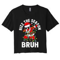 Rizz The Season Bruh Christmas Rizzmas Santa Claus Rizzler Women's Crop Top Tee