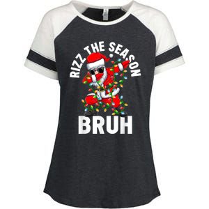 Rizz The Season Bruh Christmas Rizzmas Santa Claus Rizzler Enza Ladies Jersey Colorblock Tee