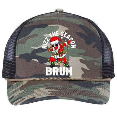 Rizz The Season Bruh Christmas Rizzmas Santa Claus Rizzler Retro Rope Trucker Hat Cap