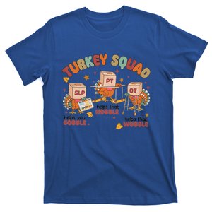 Retro Thankful Slp Ot Pt Turkey Squad Thanksgiving Therapist Gift T-Shirt