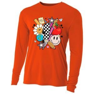 Retro Teacher Sublimation Cute Teacher Back To School Meaningful Gift Cooling Performance Long Sleeve Crew