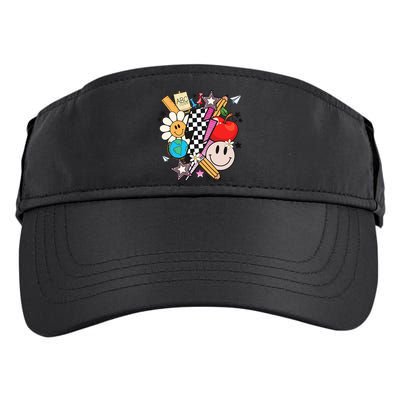 Retro Teacher Sublimation Cute Teacher Back To School Meaningful Gift Adult Drive Performance Visor