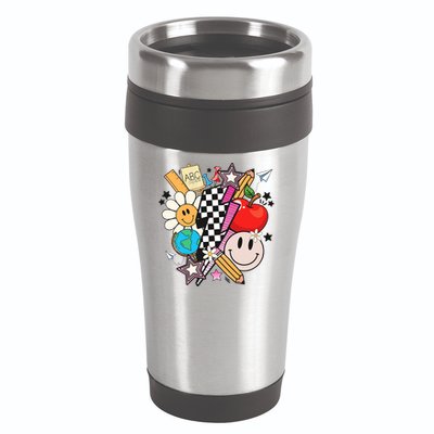 Retro Teacher Sublimation Cute Teacher Back To School Meaningful Gift 16oz Travel Tumbler