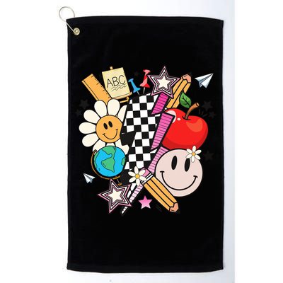 Retro Teacher Sublimation Cute Teacher Back To School Meaningful Gift Golf Towel