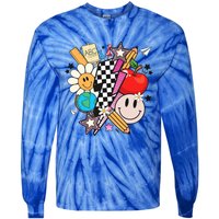 Retro Teacher Sublimation Cute Teacher Back To School Meaningful Gift Tie-Dye Long Sleeve Shirt