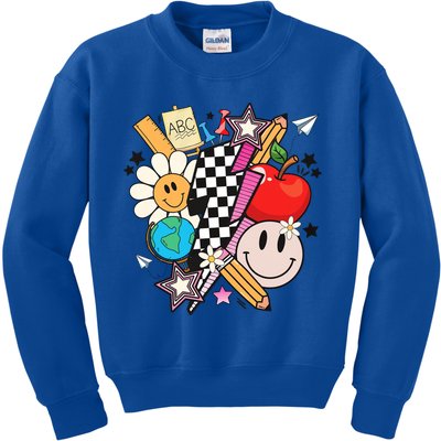 Retro Teacher Sublimation Cute Teacher Back To School Meaningful Gift Kids Sweatshirt