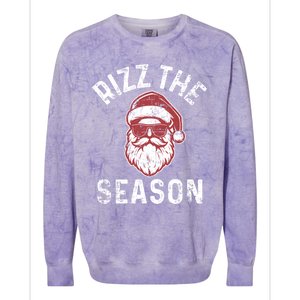 Rizz The Season Funny Christmas Rizzmas Santa Claus Rizzler Gift Colorblast Crewneck Sweatshirt