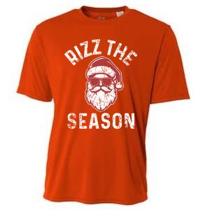 Rizz The Season Funny Christmas Rizzmas Santa Claus Rizzler Gift Cooling Performance Crew T-Shirt