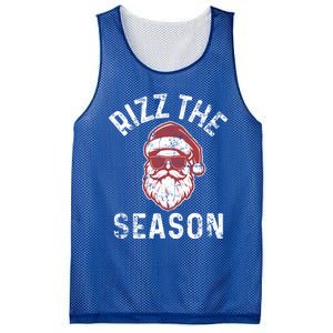 Rizz The Season Funny Christmas Rizzmas Santa Claus Rizzler Gift Mesh Reversible Basketball Jersey Tank