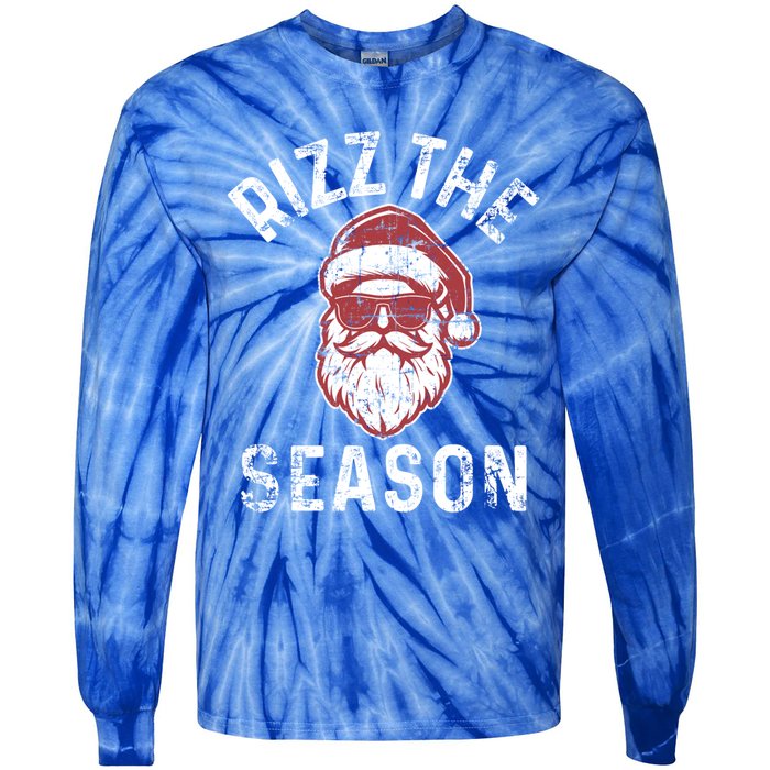 Rizz The Season Funny Christmas Rizzmas Santa Claus Rizzler Gift Tie-Dye Long Sleeve Shirt