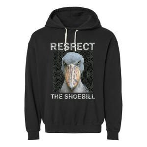 Respect The Shoebill African Bird Aztec Mayan Bird Lover Garment-Dyed Fleece Hoodie