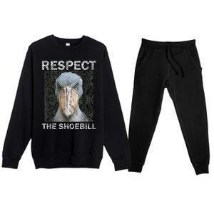 Respect The Shoebill African Bird Aztec Mayan Bird Lover Premium Crewneck Sweatsuit Set