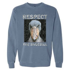 Respect The Shoebill African Bird Aztec Mayan Bird Lover Garment-Dyed Sweatshirt