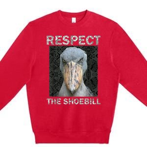 Respect The Shoebill African Bird Aztec Mayan Bird Lover Premium Crewneck Sweatshirt