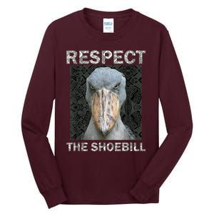 Respect The Shoebill African Bird Aztec Mayan Bird Lover Tall Long Sleeve T-Shirt