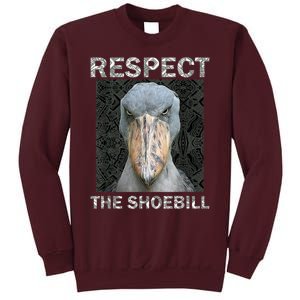 Respect The Shoebill African Bird Aztec Mayan Bird Lover Tall Sweatshirt