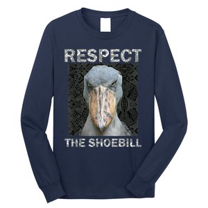 Respect The Shoebill African Bird Aztec Mayan Bird Lover Long Sleeve Shirt