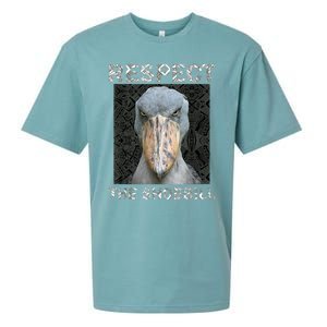 Respect The Shoebill African Bird Aztec Mayan Bird Lover Sueded Cloud Jersey T-Shirt