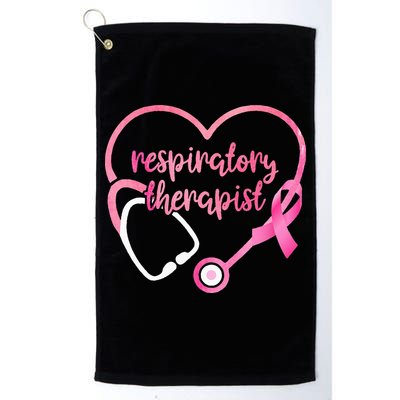 Respiratory Therapist Stethoscope Pink Ribbon Breast Cancer Golf Towel