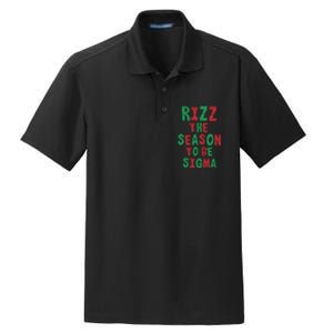 Rizz The Season Funny Gen Alpha Slang Christmas Teacher Dry Zone Grid Polo