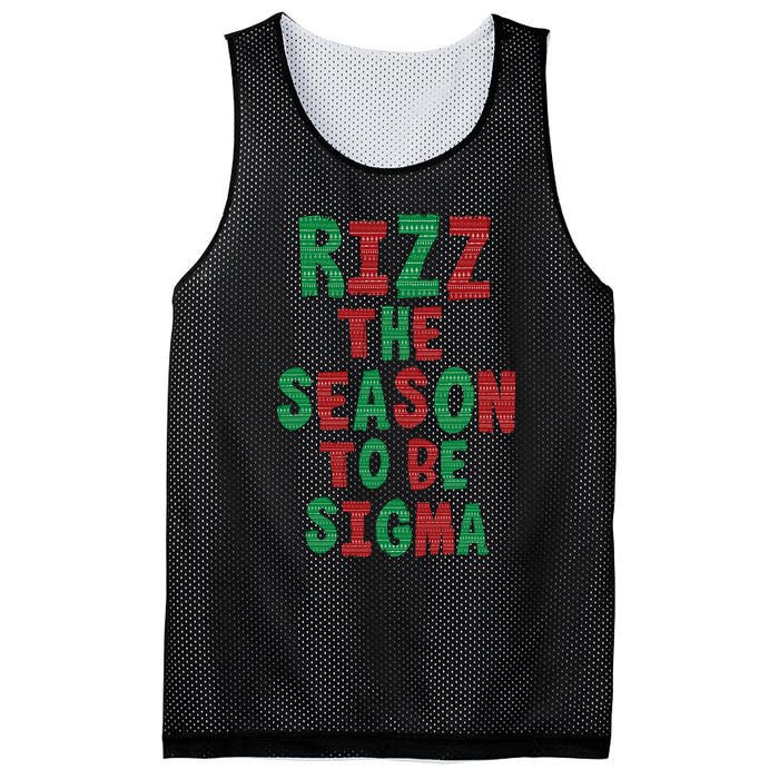 Rizz The Season Funny Gen Alpha Slang Christmas Teacher Mesh Reversible Basketball Jersey Tank