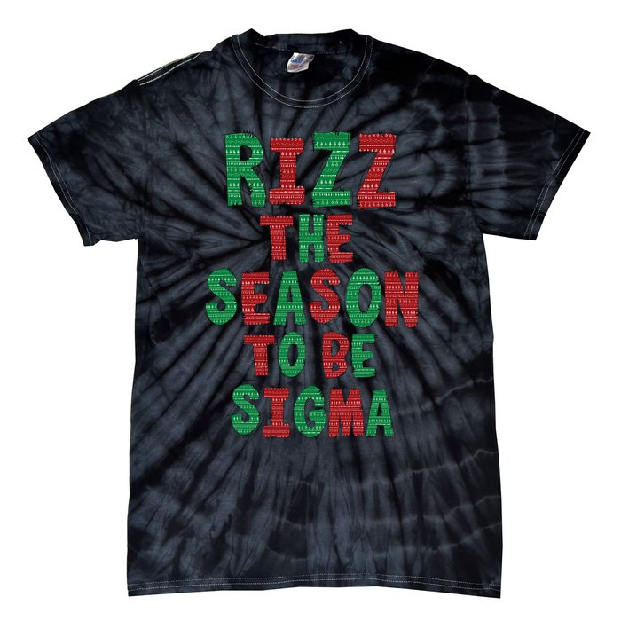 Rizz The Season Funny Gen Alpha Slang Christmas Teacher Tie-Dye T-Shirt