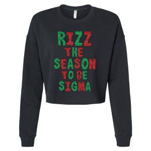 Rizz The Season Funny Gen Alpha Slang Christmas Teacher Cropped Pullover Crew