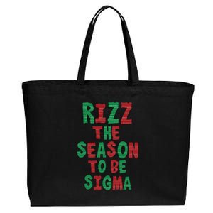 Rizz The Season Funny Gen Alpha Slang Christmas Teacher Cotton Canvas Jumbo Tote