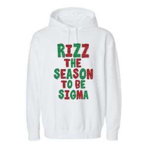 Rizz The Season Funny Gen Alpha Slang Christmas Teacher Garment-Dyed Fleece Hoodie